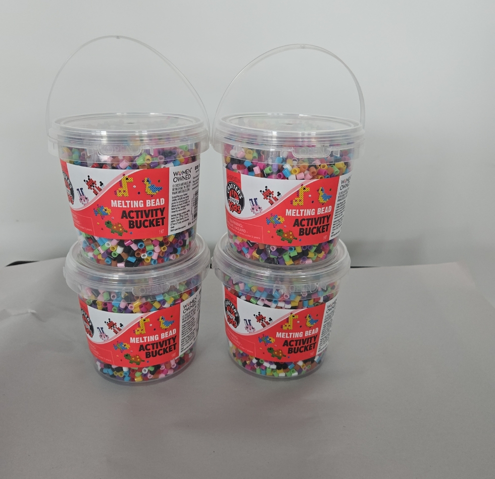 Melting Bead Activity Buckets – Set of 4 • Craft Kit for Kids & Adults